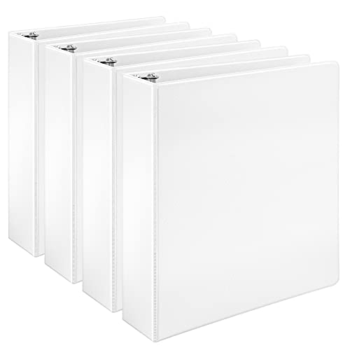 Amazon Basics 3 Ring Binder with 2 Inch D-Ring 4 Pack