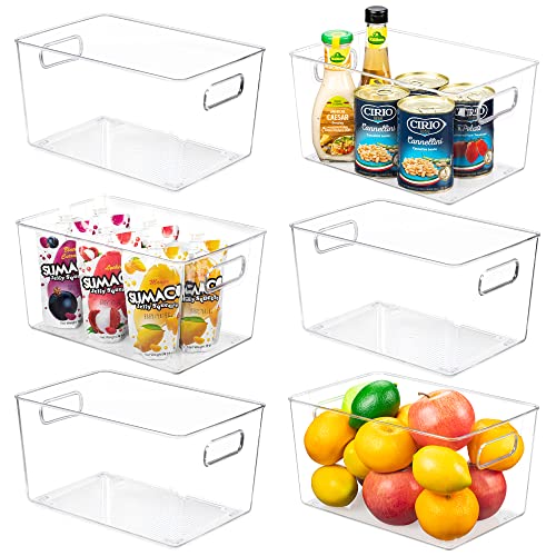 Clear Storage Organizer Bins, 6 Pack